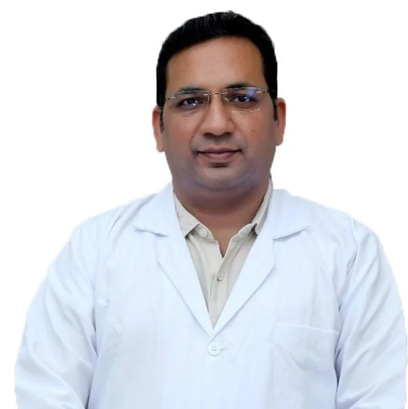 Dr. Rakesh Sharma providing expert patient care at his clinic